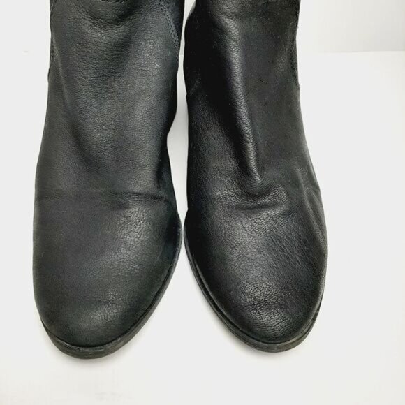 LUCKY BRAND Short Ankle Chelsea Bootie Black Nubuck Leather Low Heel Sz 6 M - Picture 9 of 13